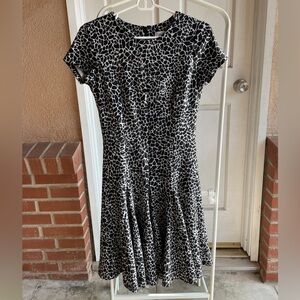 Calvin Klein Black and White Fit and Flare Midi Dress